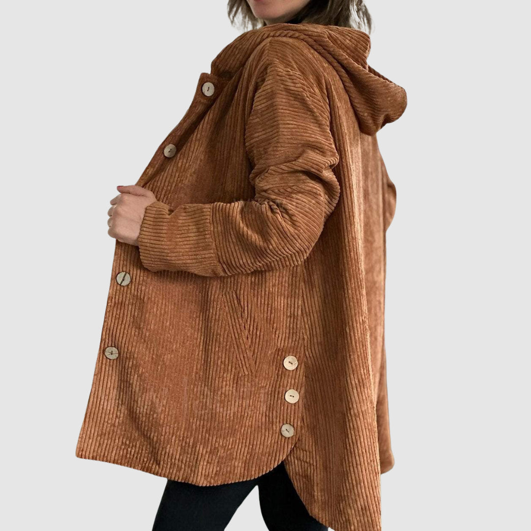 Stella - Comfortable velvet jacket with a hood
