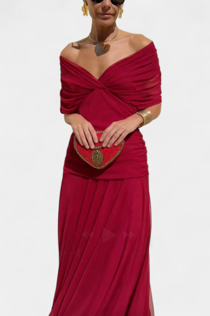 Magda - Long floral dress with a V-neck