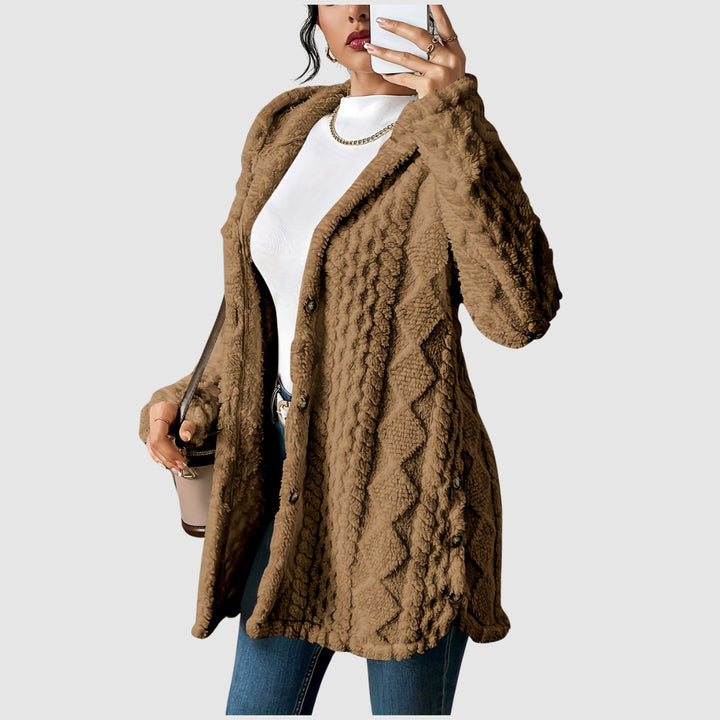 Štěpánka - Plush cardigan with a hood