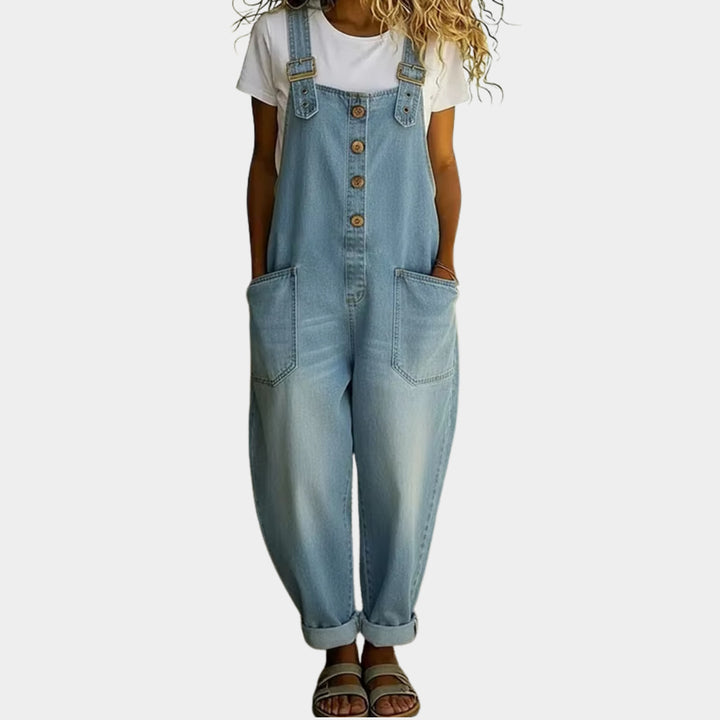 Marianna - Vintage Soft Cotton Jumpsuit with Denim Look