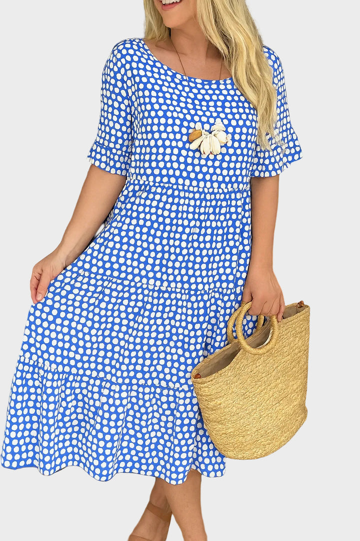 Midi dress with short sleeves