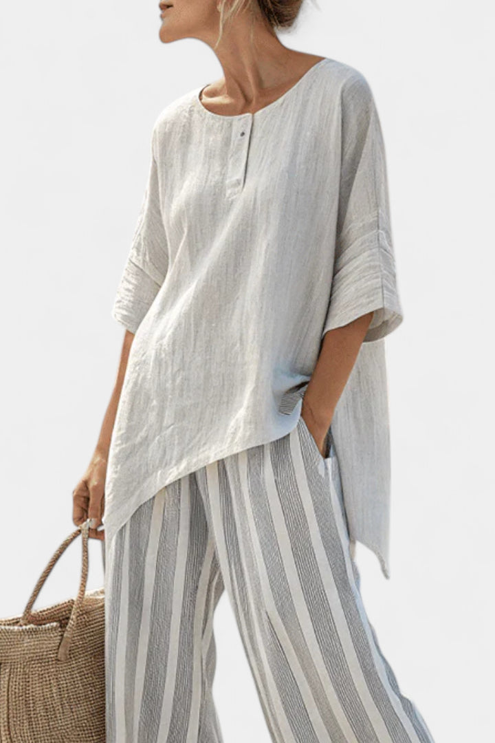 Clarisse - Asymmetric Blouse Set
