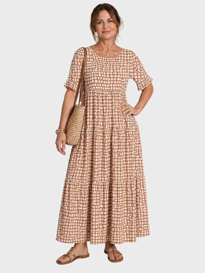 Midi dress with short sleeves
