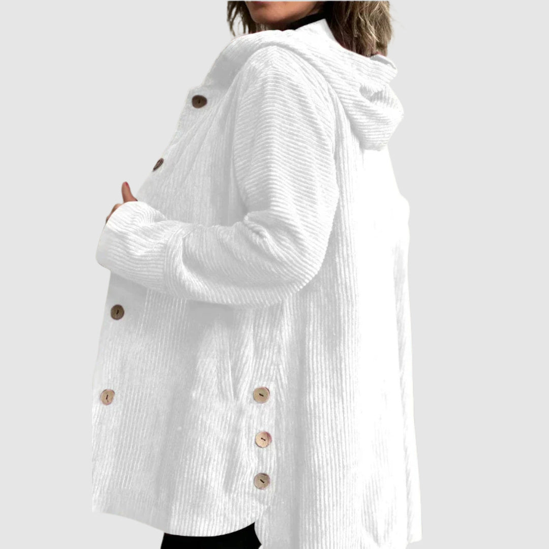 Stella - Comfortable velvet jacket with a hood