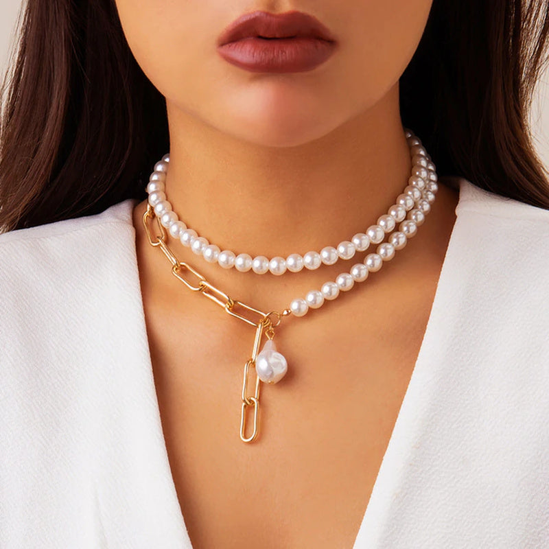 Vintage pearl necklace in a multi-layered design