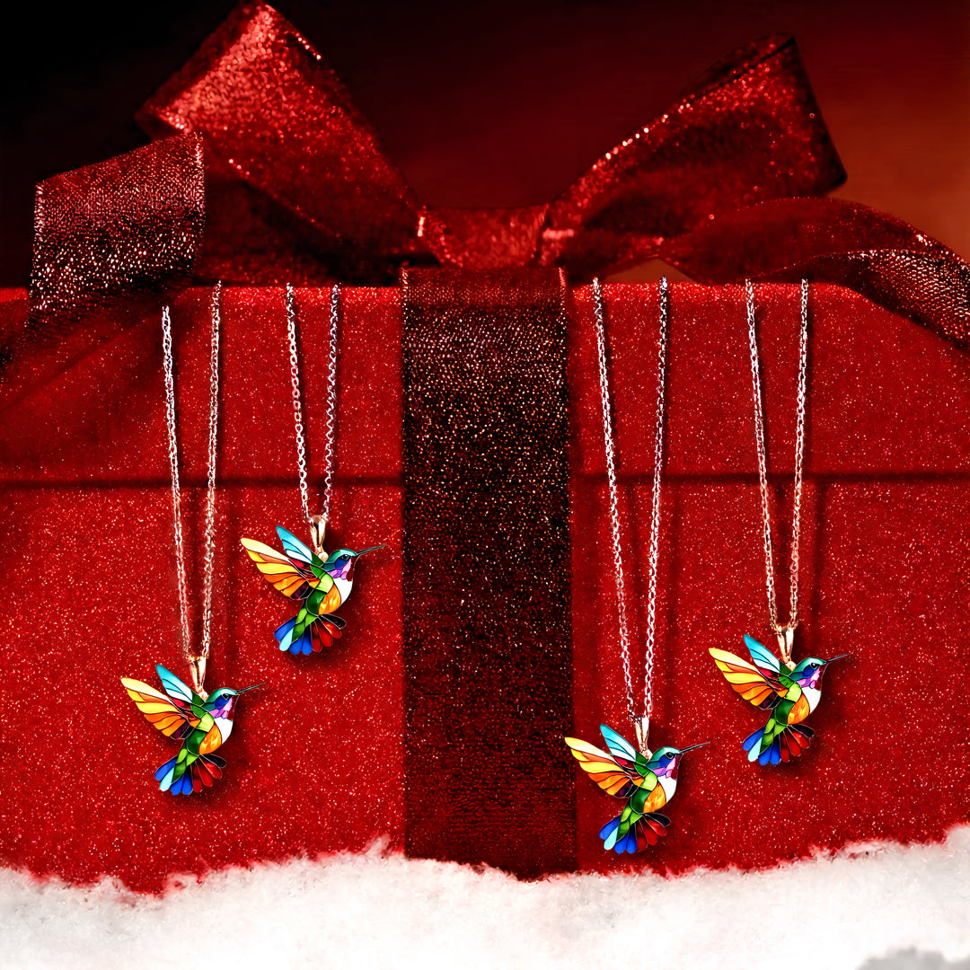 Hummingbird earrings for good luck + free necklace – limited edition