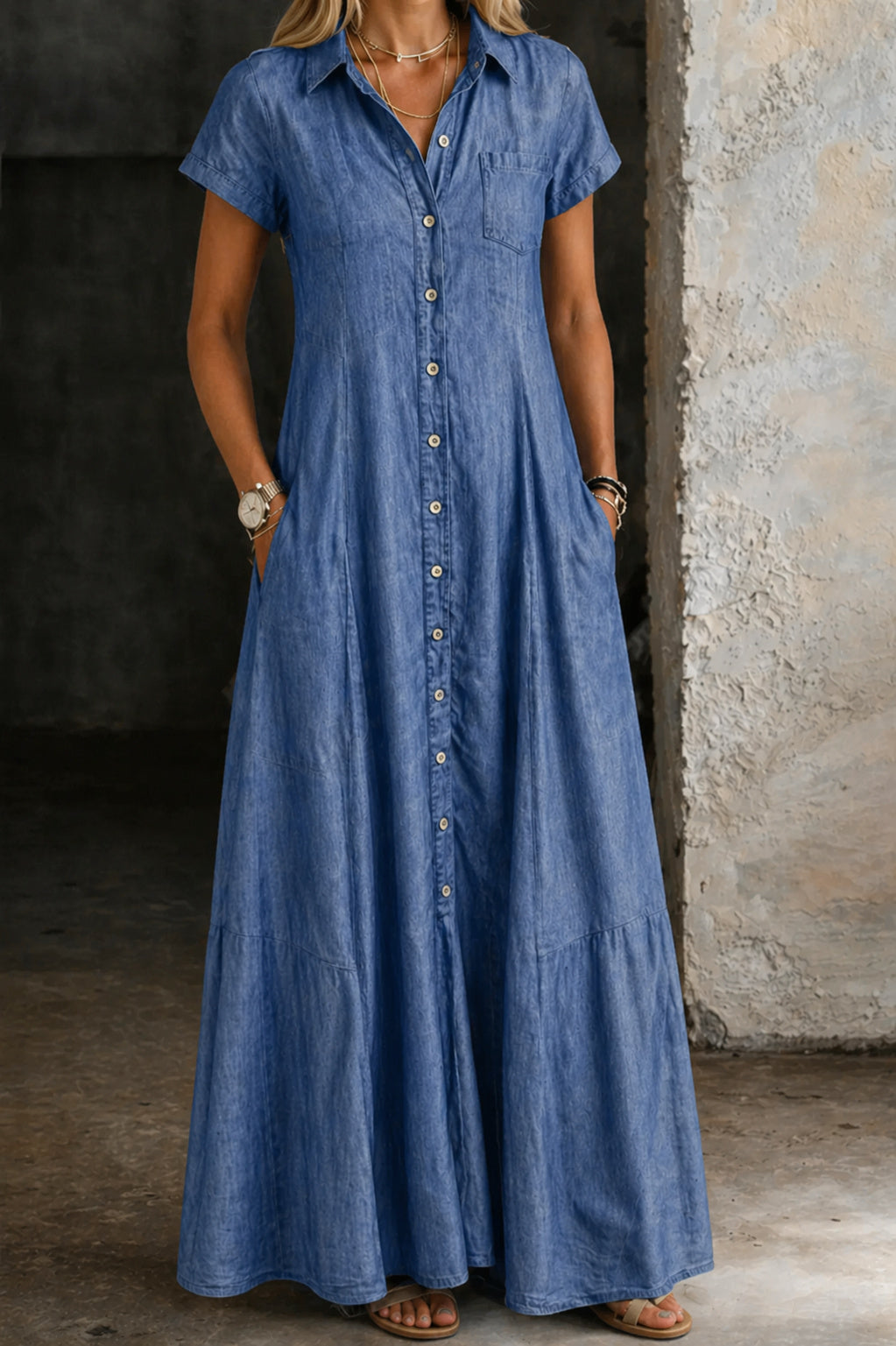 Eliza - Long Denim Dress