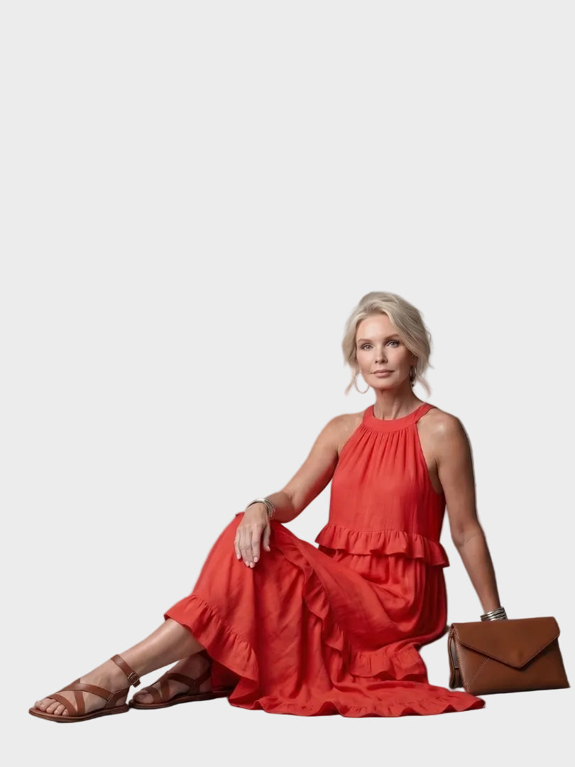 Katia - Maxi dress with halter and ruffles