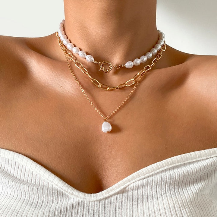 Vintage pearl necklace in a multi-layered design
