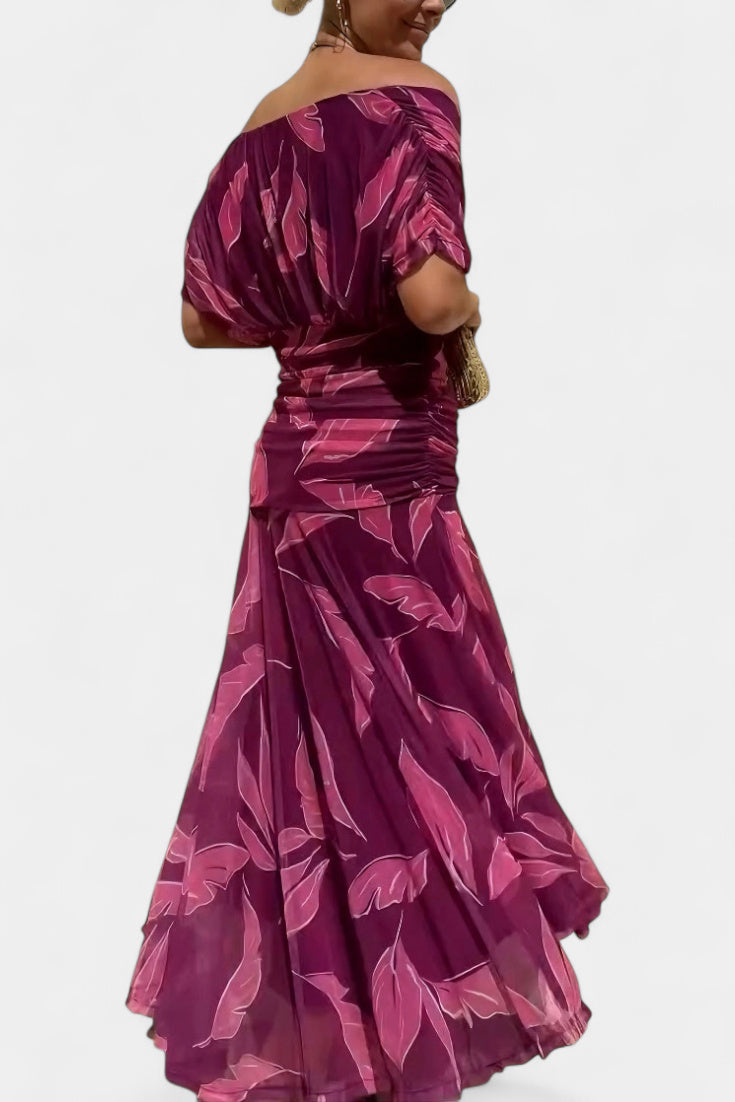 Magda - Long floral dress with a V-neck