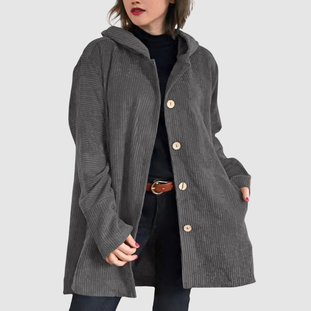 Stella - Comfortable velvet jacket with a hood