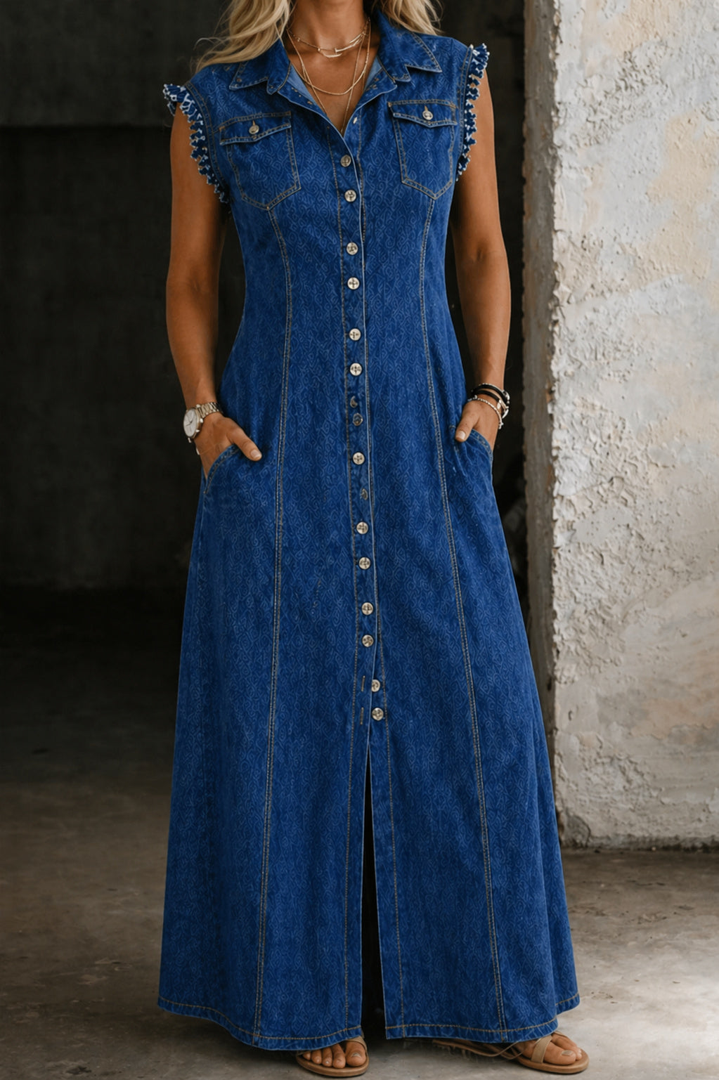 Leontyna - Plus size denim dress