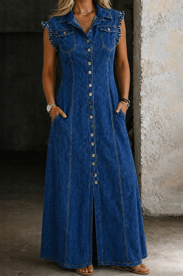 Leontyna - Plus size denim dress