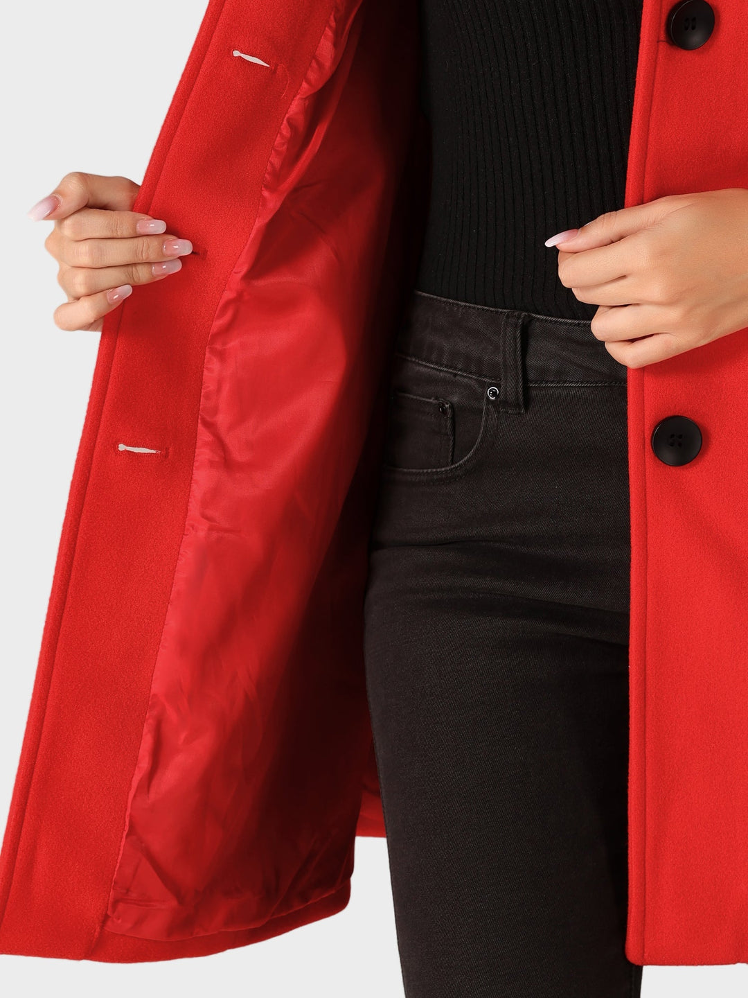 Josephine - Women's winter trench coat with one button