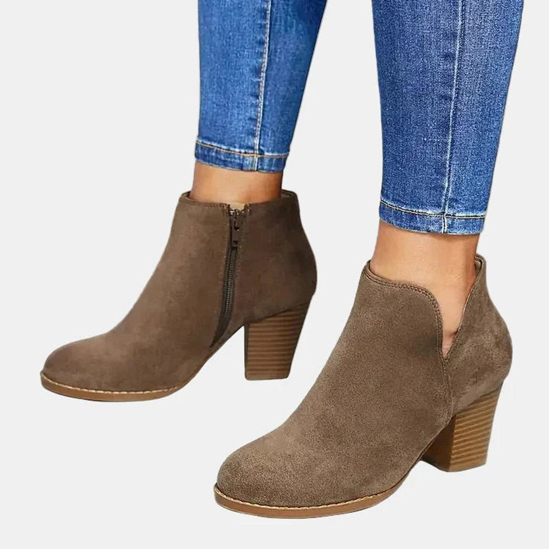 Suede Block Heel Boots