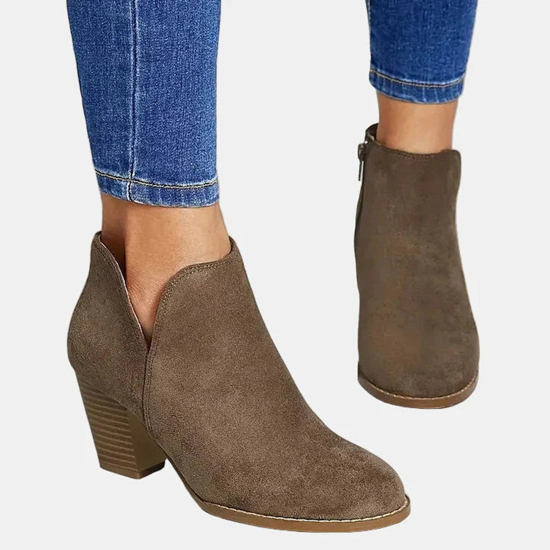 Suede Block Heel Boots