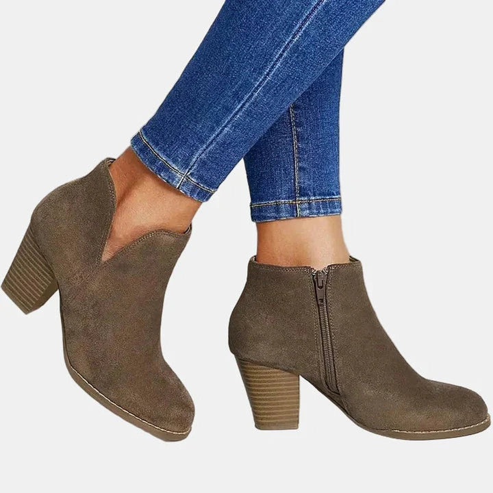 Suede Block Heel Boots