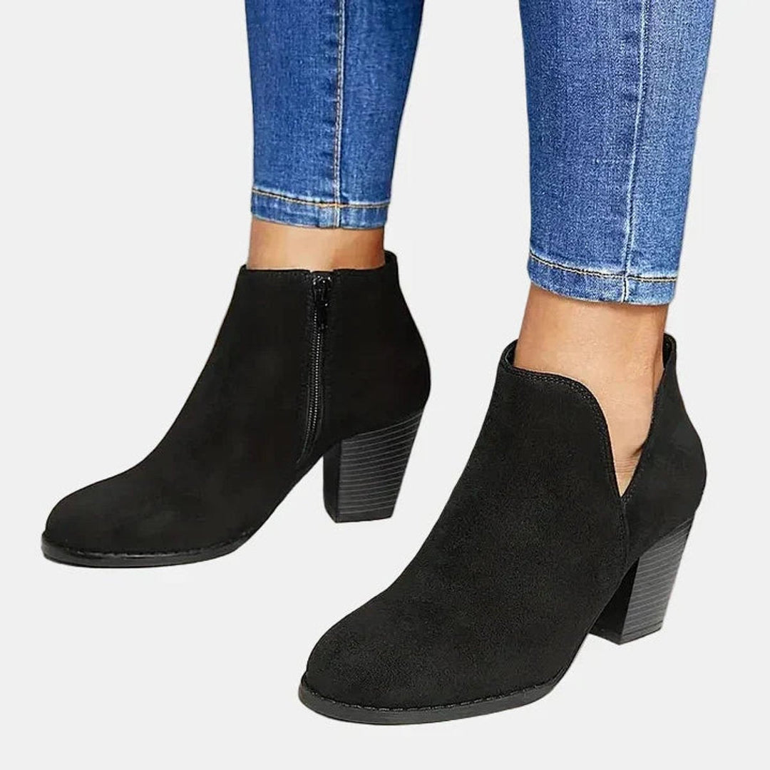 Suede Block Heel Boots