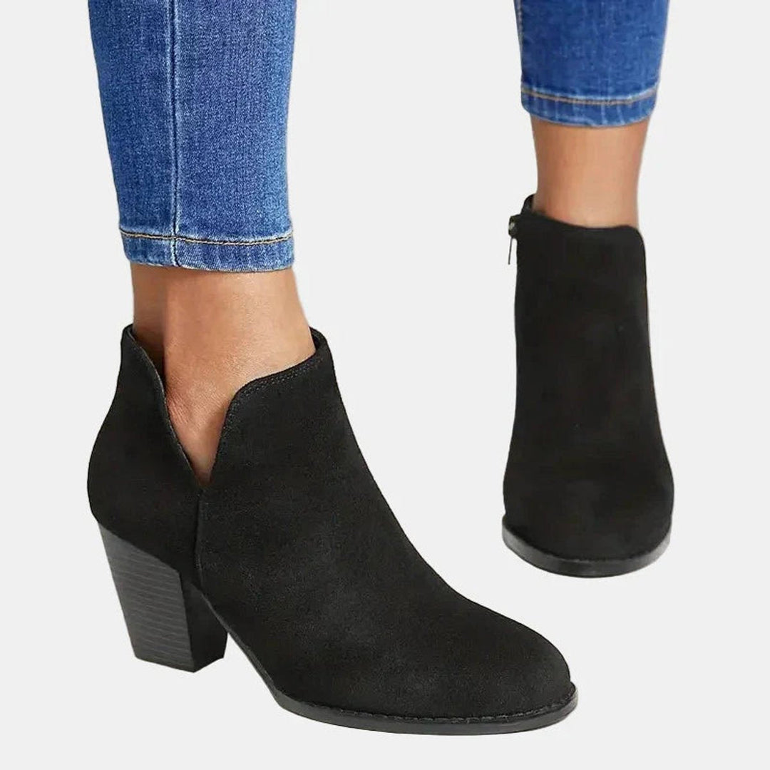 Suede Block Heel Boots
